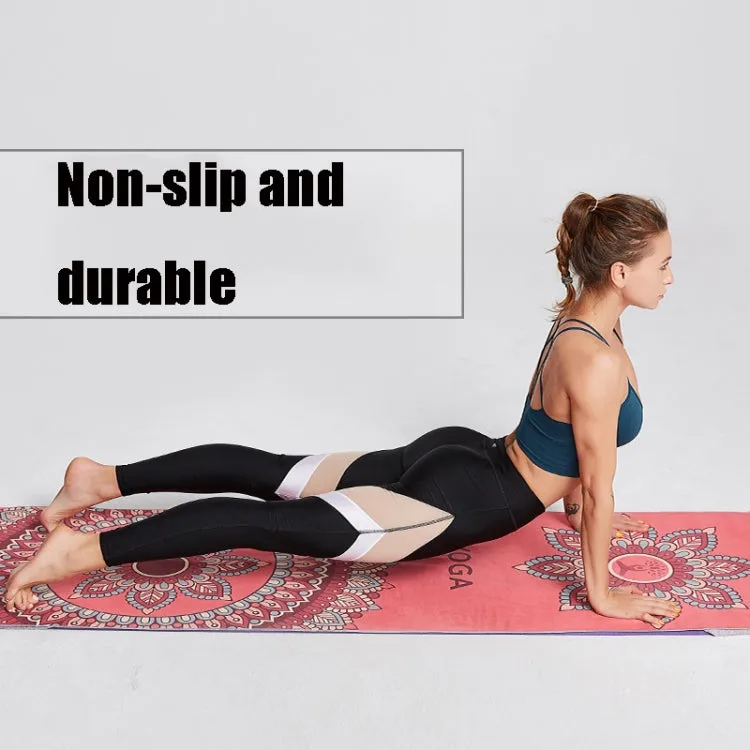 Portable Printed Non-slip Environmental Protection Yoga Mat Drape, Size: 185 x 63cm(Powder Bit Line)