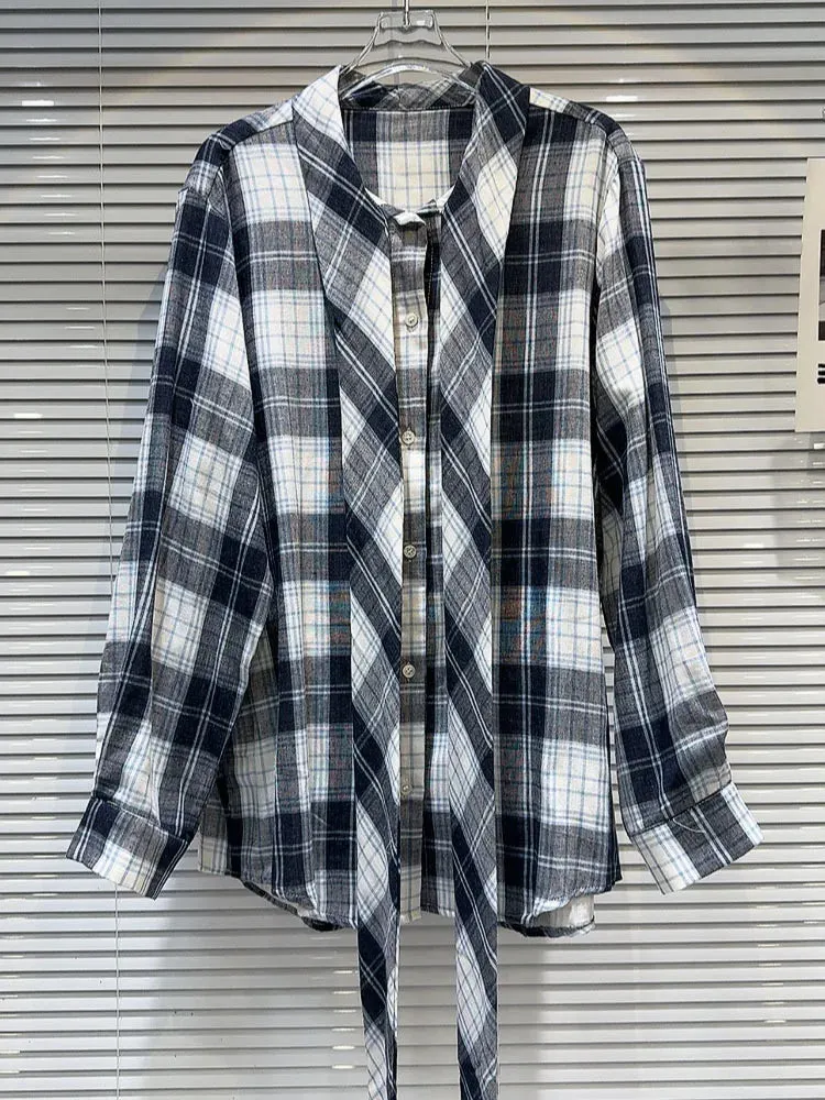 Pre Order:  Plaid Loose Long Sleeve Shirt