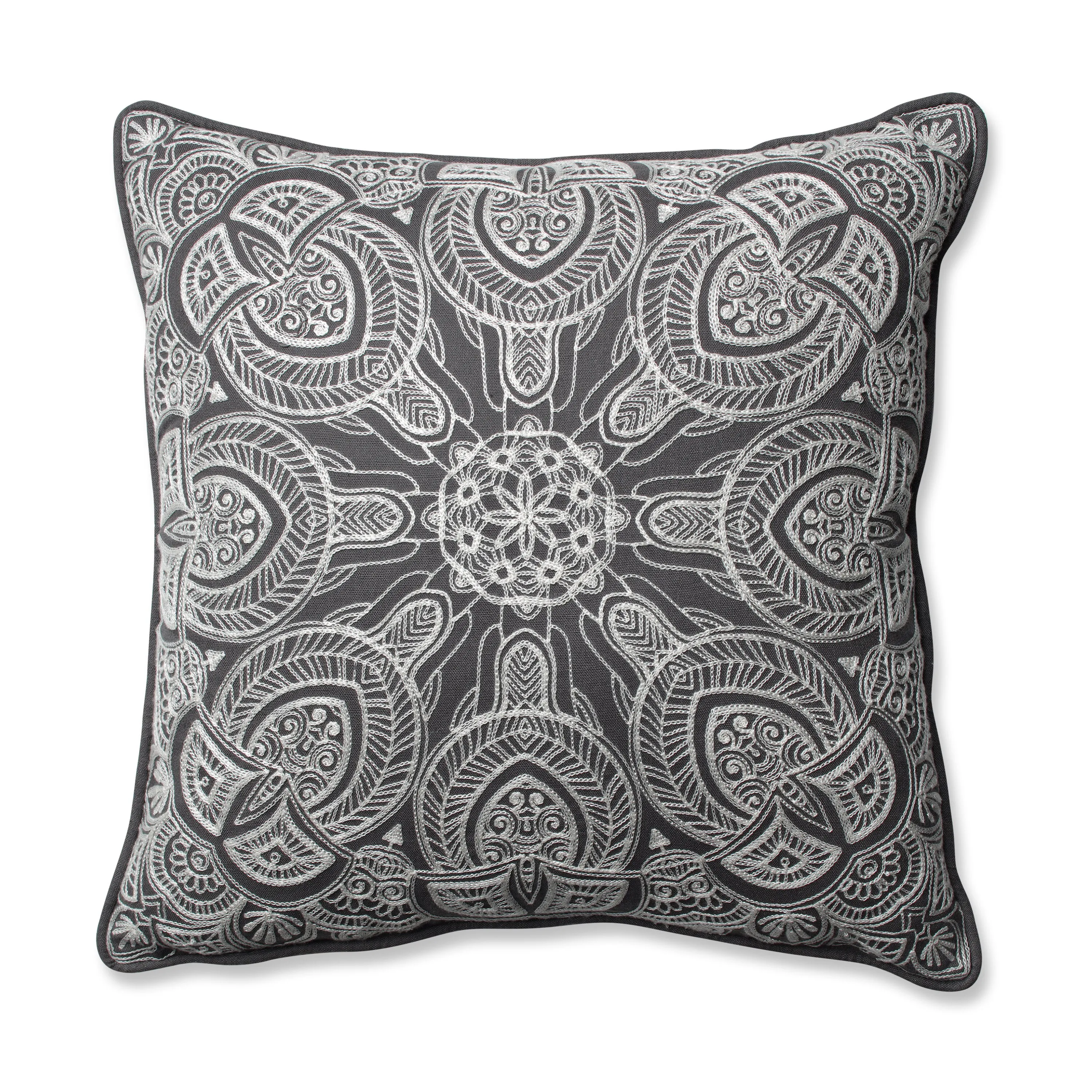 Quinn Gray 16.5-Inch Throw Pillow