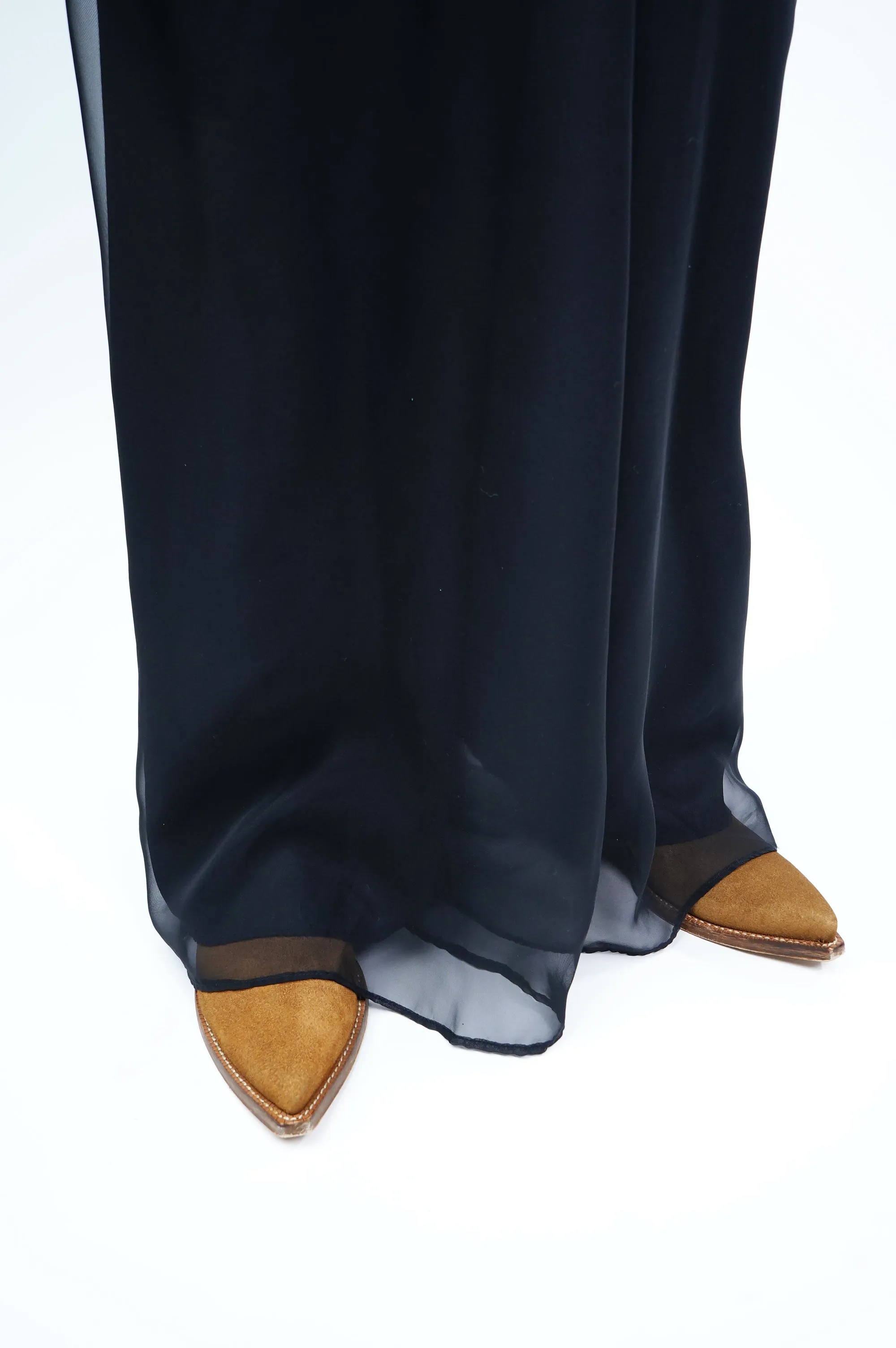 "UNKNOWN" -Double Layer Polyester Wide Easy Pants-