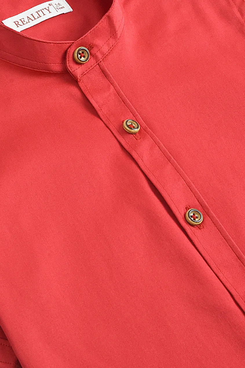 Red Basic Casual Shirt