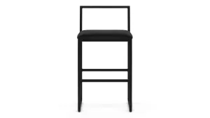 Rens - Rens Counter Stool, Black Plush Velvet