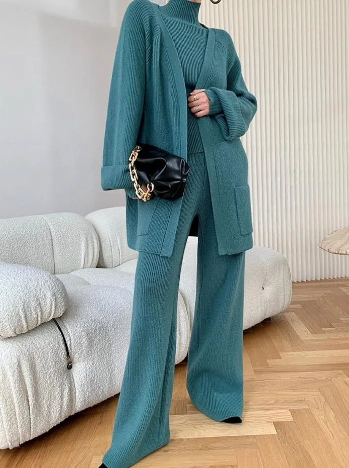 Riana Three Piece Cozy Knit Set