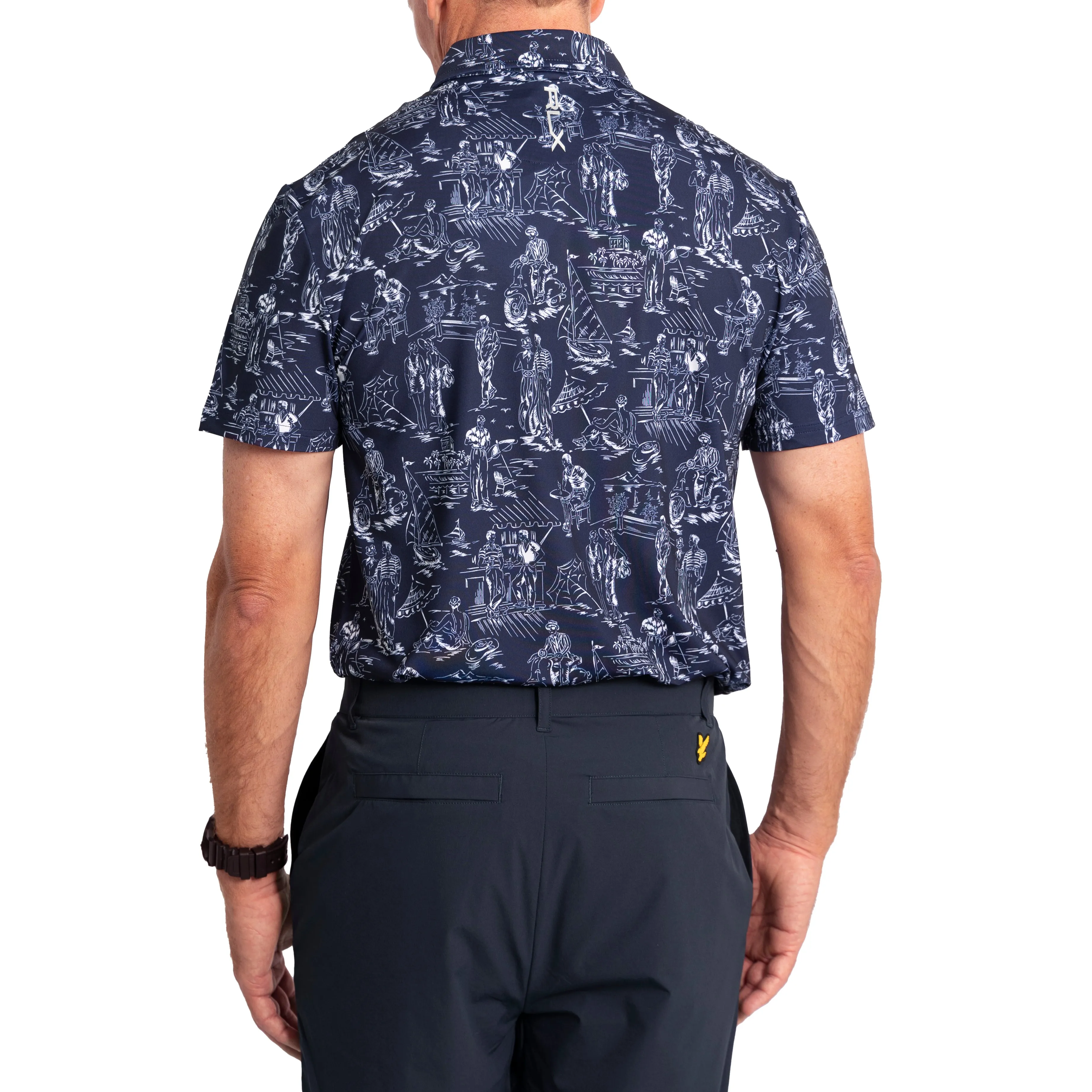 RLX Ralph Lauren Printed Lightweight Airflow Golf Shirt  - Coastal Sketch