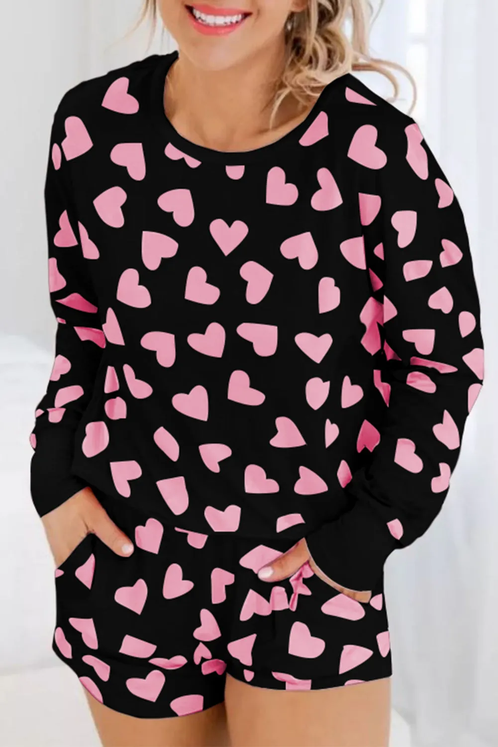 Sammy Heart Print Loungewear Set | S-XL