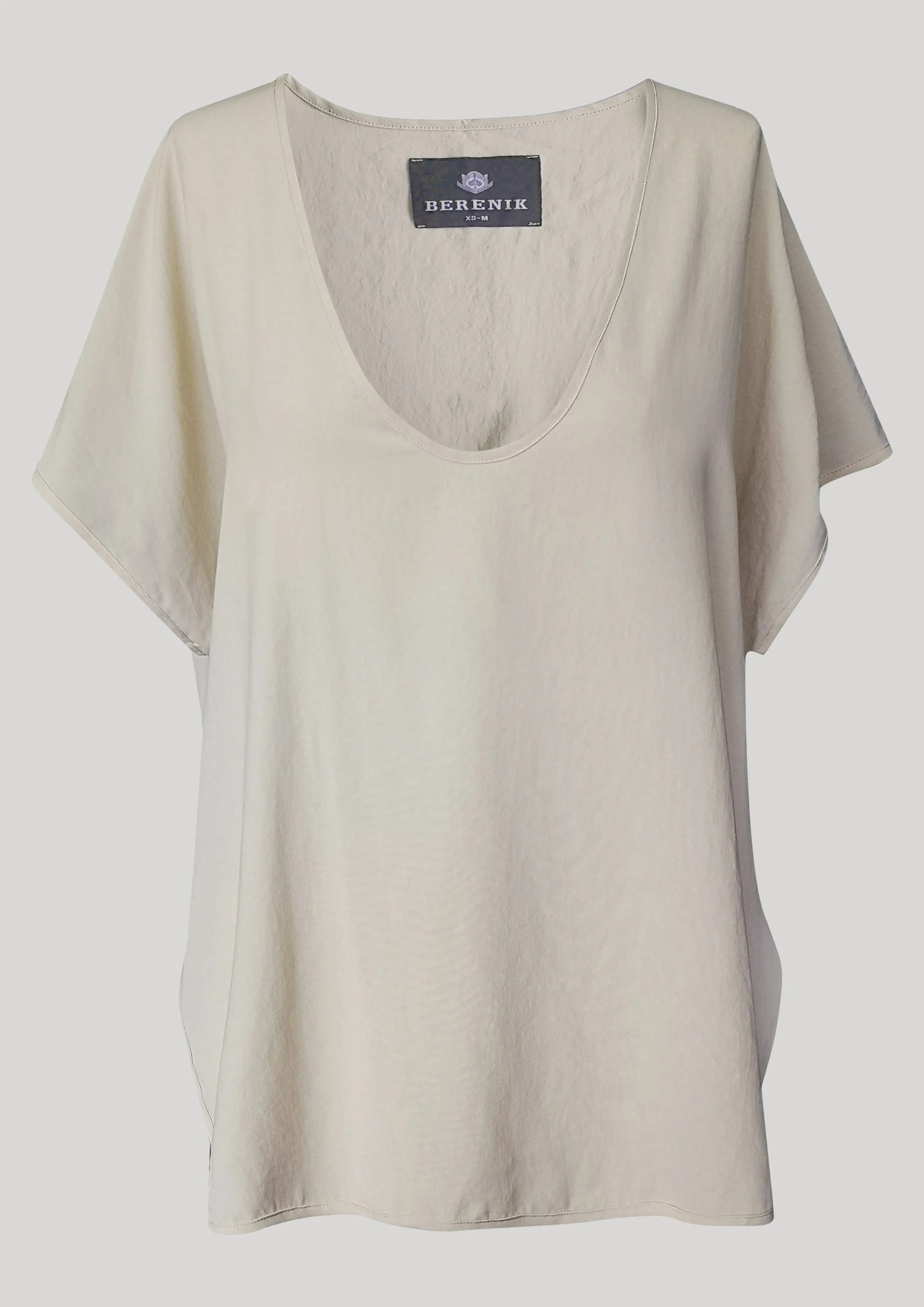 SHIRT SLEEVELESS-V-COLLAR CREME