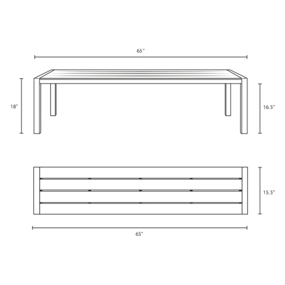 Shore Outdoor Patio Aluminum Bench