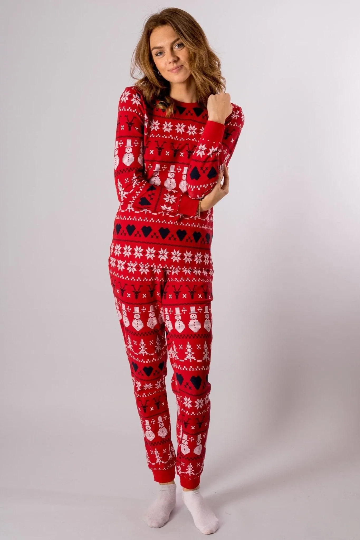 Snowflake Women Pyjamas - Red