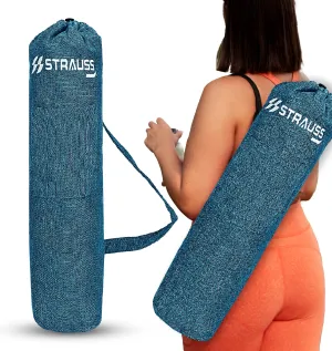 STRAUSS Jute Yoga Mat Bag with Shoulder Strap, (Green)