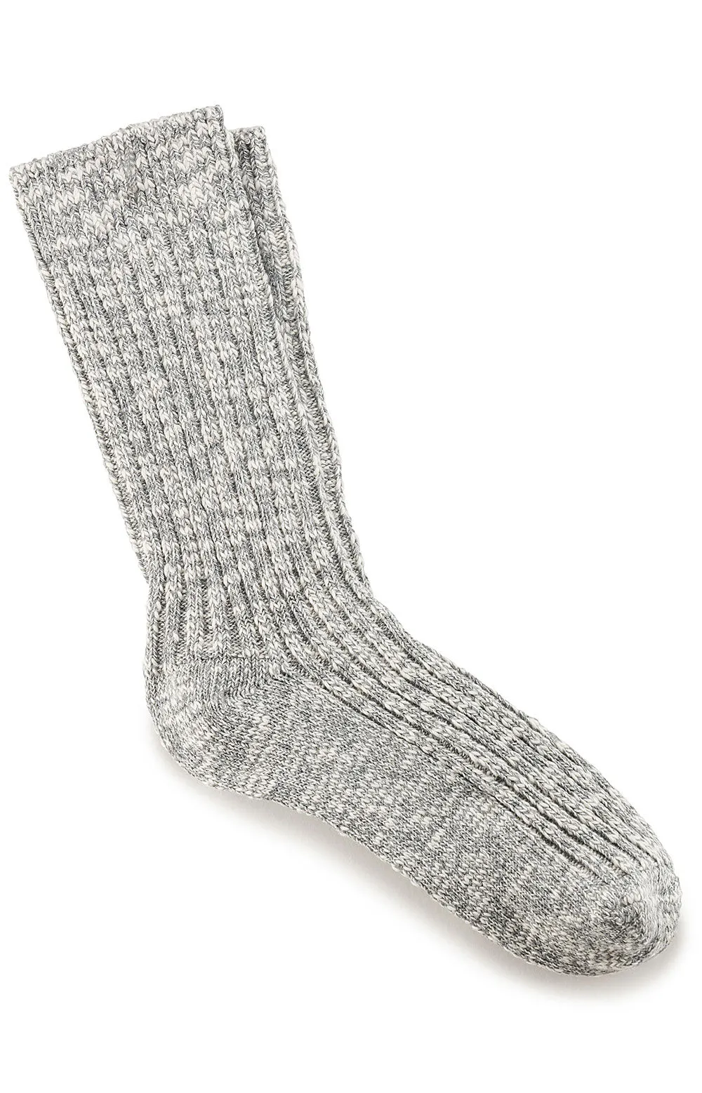 Stylish Cotton Slub Socks - Gray and White