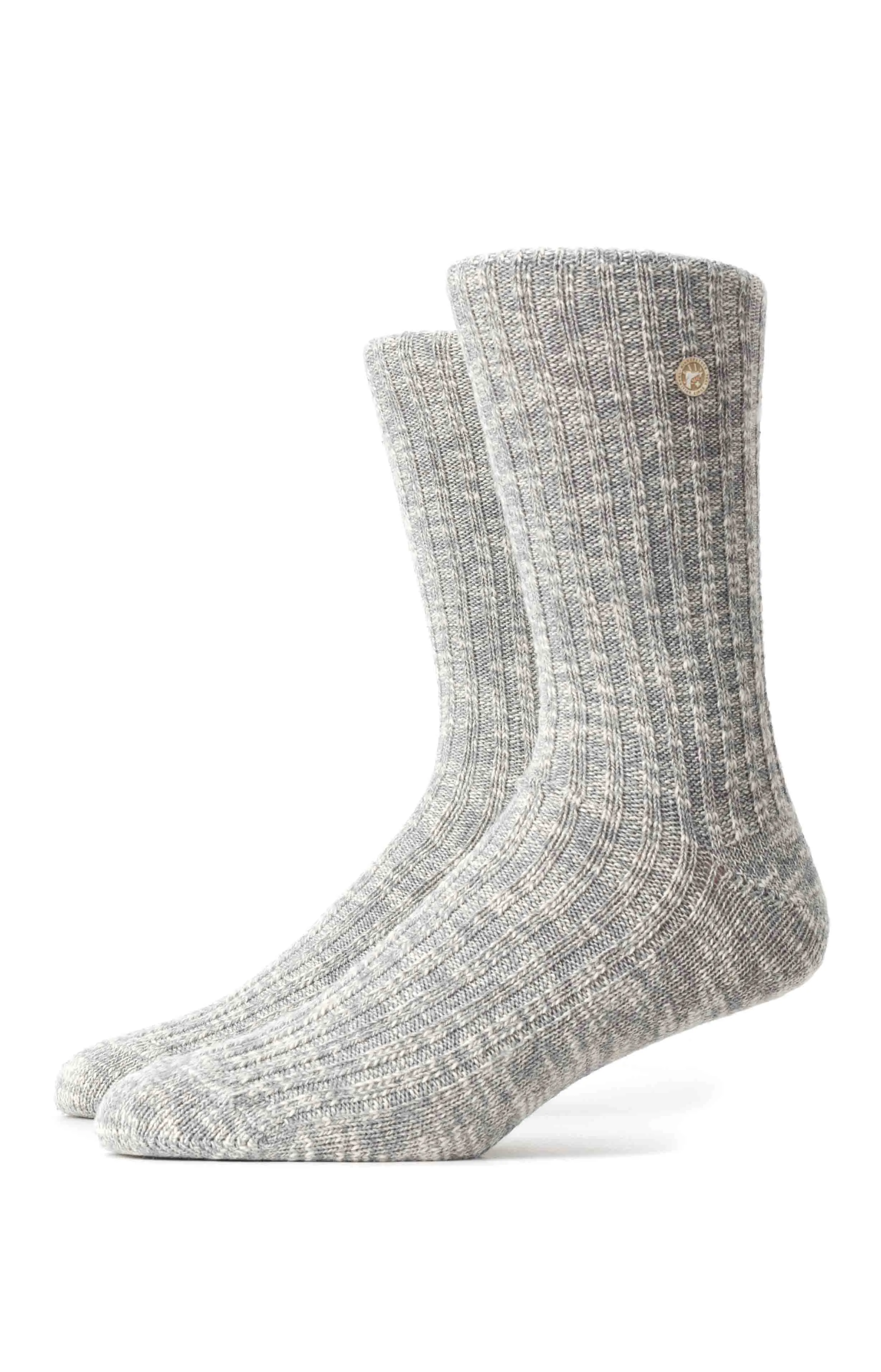 Stylish Cotton Slub Socks - Gray and White