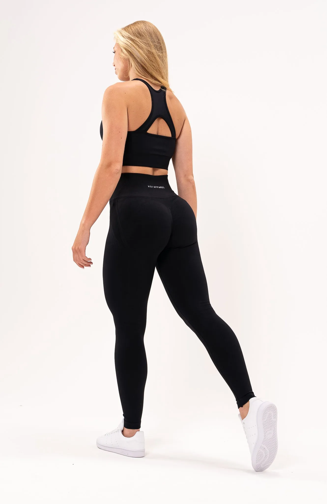 Tempo Seamless Scrunch Leggings & Sports Bra Set - Black