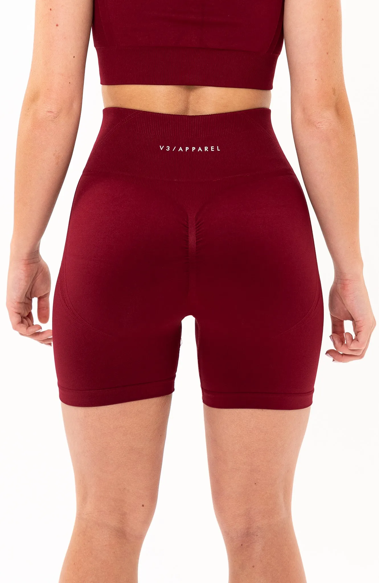 Tempo Seamless Scrunch Shorts - Burgundy Red