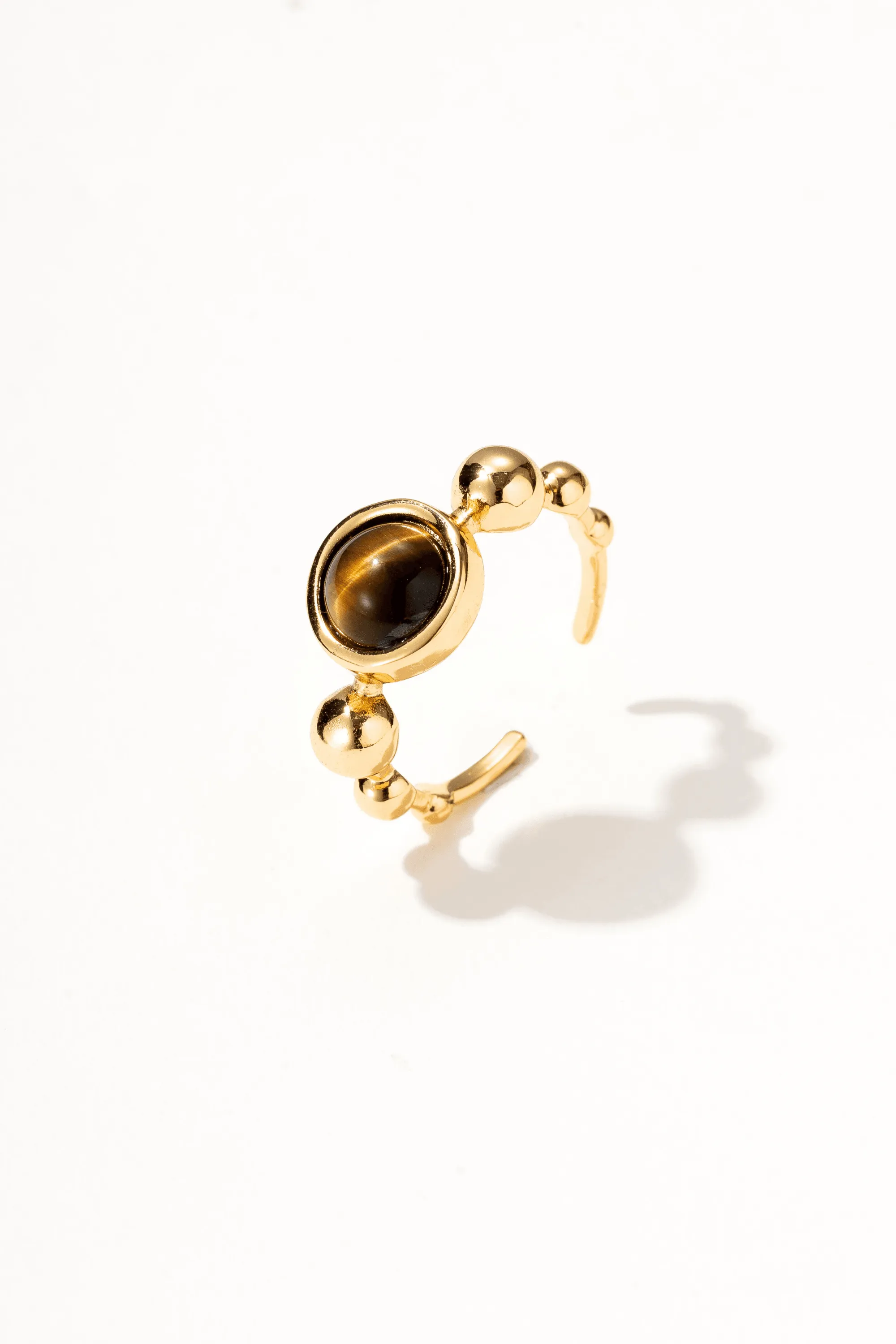 Tiger's Eye Geometric Ring