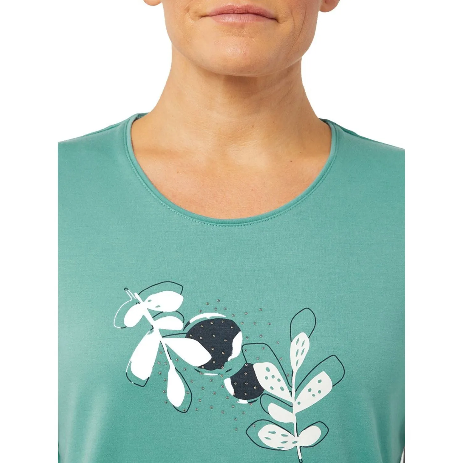 TIGI 10/12 Green Eco Leaf Placement Print Top