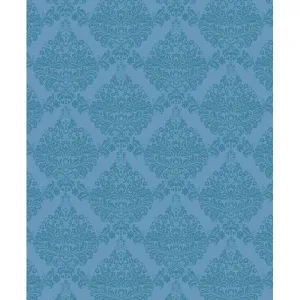 Tonal Blue Damask Printed Backdrop