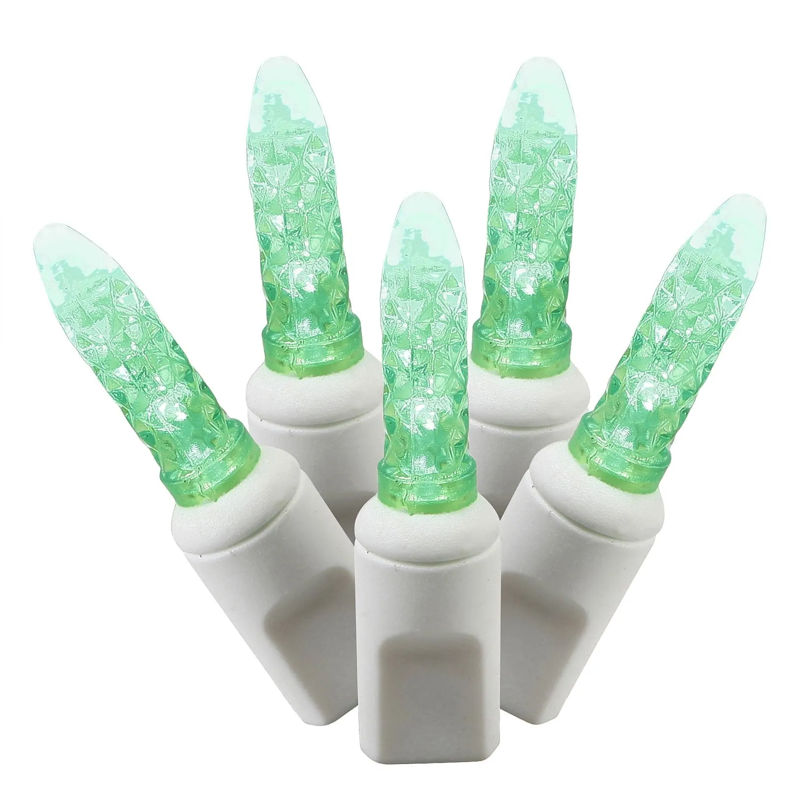 valiant 70 Red-Pure White M5 LED Icicle Light on White Wire, 9' Christmas Single Mold Light Strand Green Twinkle Green