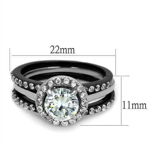 Women Stainless Steel Cubic Zirconia Rings TK2620