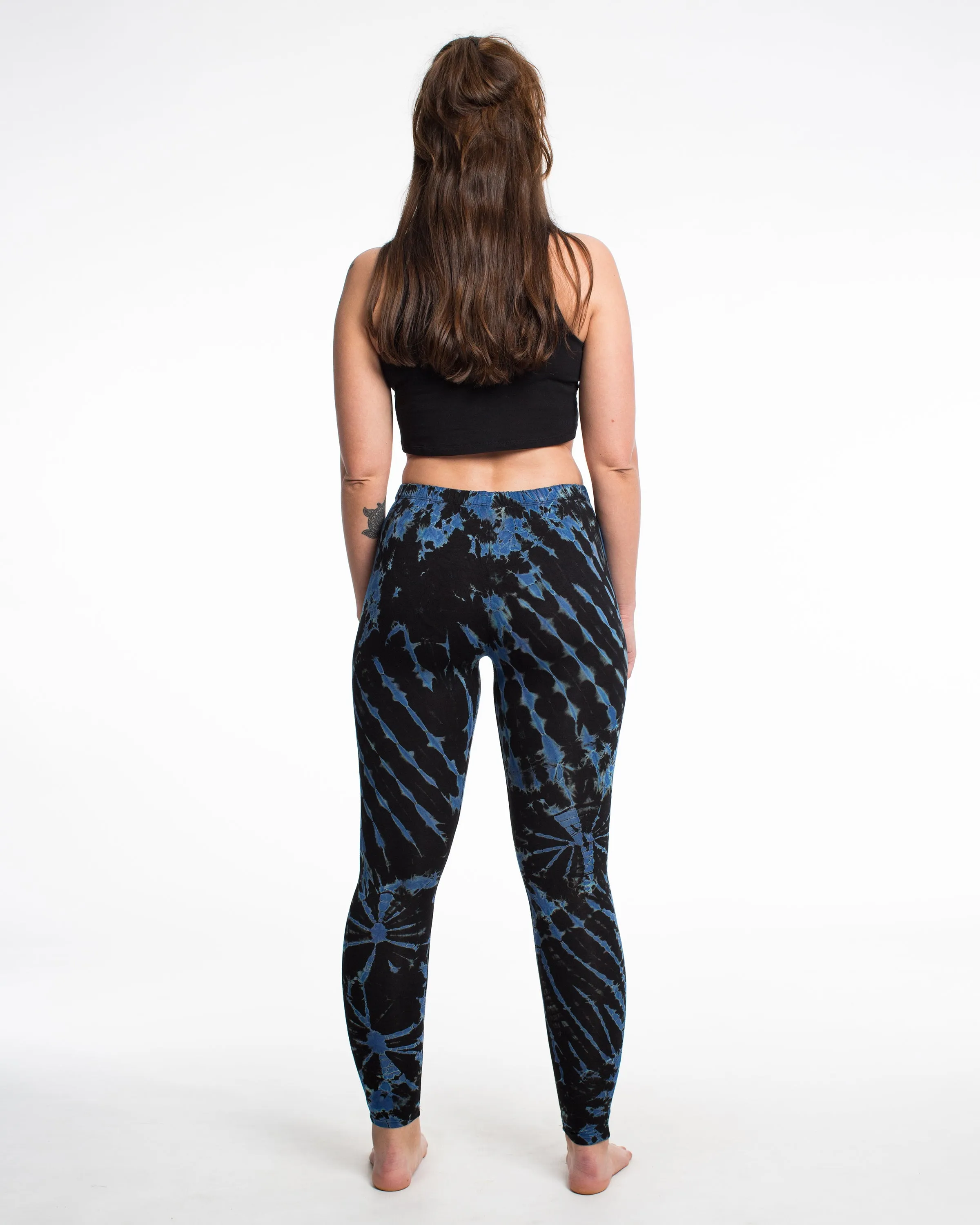 Womens Tie Dye Yoga Leggings in Blue